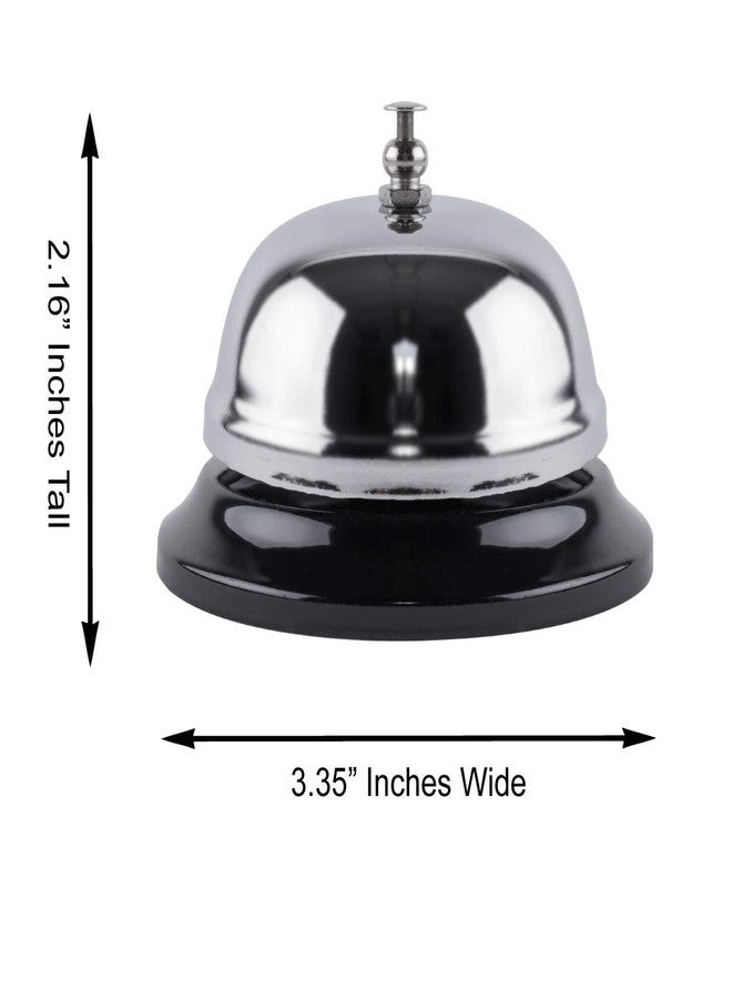 KIRA 2 Pack Call Bell Front Desk 3.35 inch Silver Metal Anti-Rust Ringing Service Bell, for Hotels, Offices, Pet Dog Training, Schools, Reception, Restaurants, Warehouses, Elderly and Kids Hospitals - Image 5